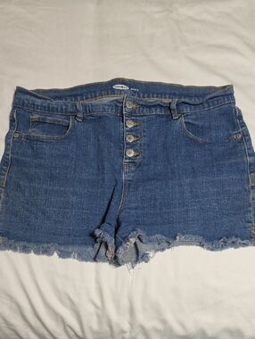 Old Navy Blue High-Rise Button-Fly Denim Shorts